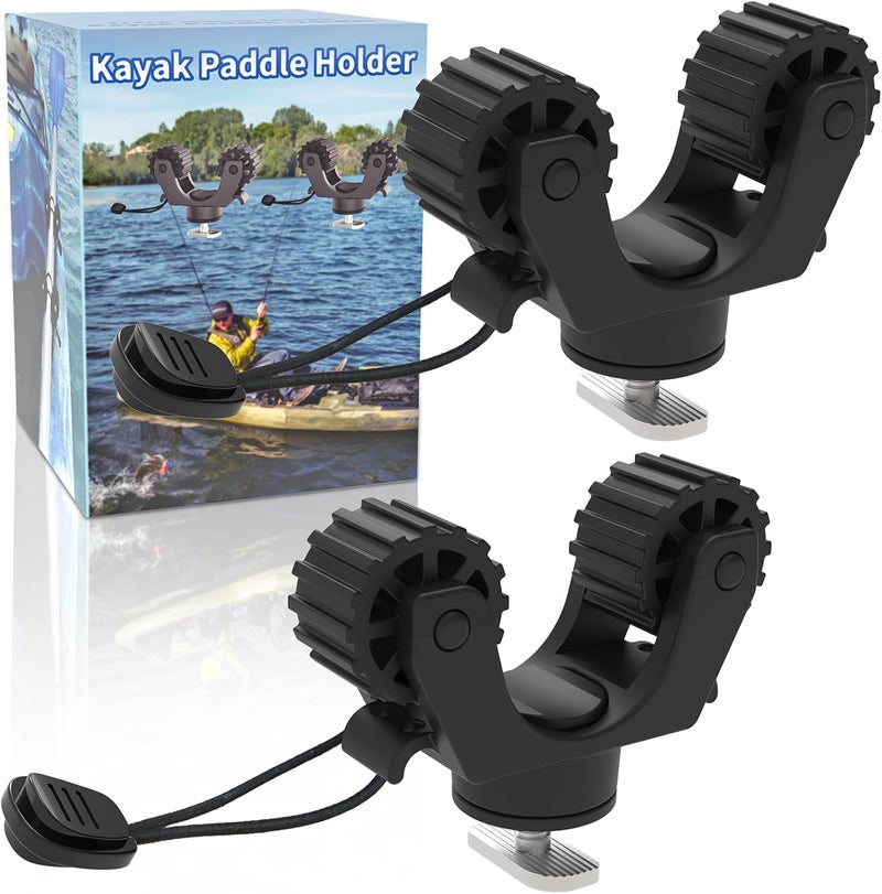 Huntury Kayak Paddle & Fishing Net Holder - Track Mount Accessories for Canoe, Paddle Board - Image 1